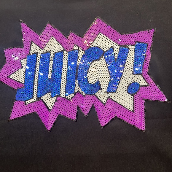 Fun Black with White Purple and Blue Juicy Couture Sweatshirt - Picture 6 of 6